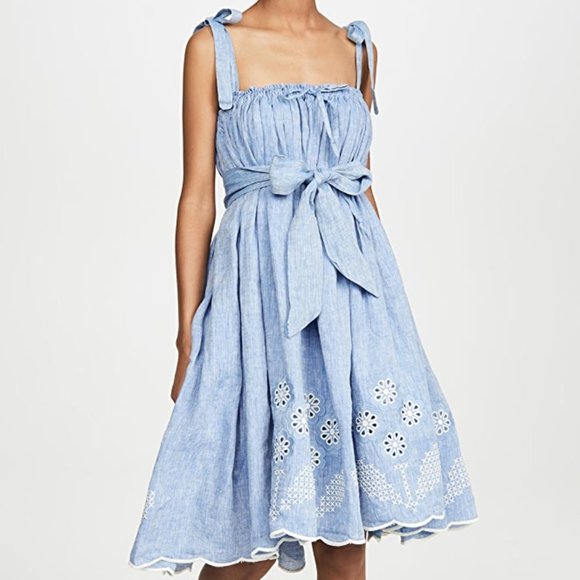 NWT Innika Choo Nev Erontym Dress Chambray Cotton - Picture 1 of 8